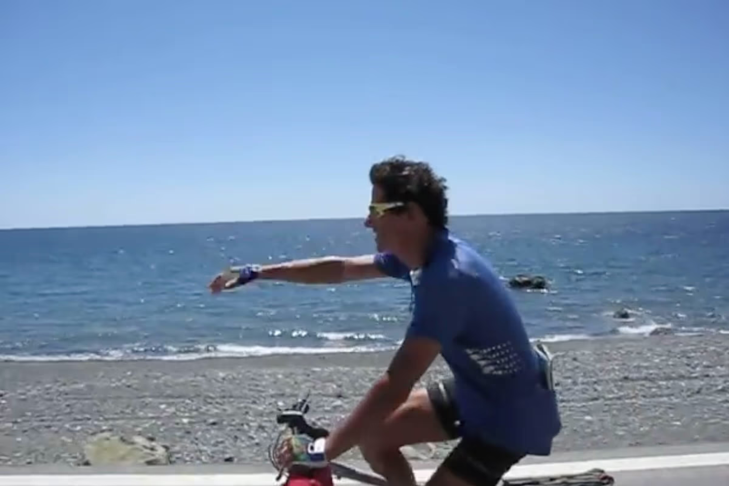 Cycling on the coast road of Samothraki